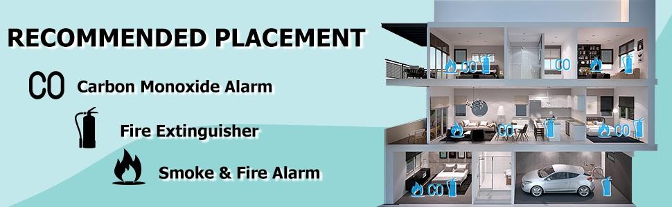 Ecoey Carbon Monoxide Detector CO Detector Alarm Battery Operated Low Battery Warning Figaro Sensor, FJ119 1 Pack