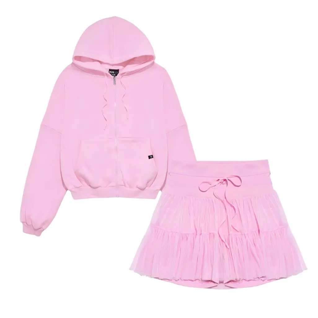 Bubblegum TikTok Exclusive Bundle - Zip Cloud Hoodie x Pirouette Skort