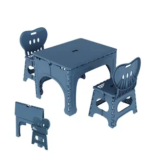 UNICOO Kids Folding Table and Chairs Set, Kids Table and Chairs Foldable, Foldable Activity Table, Portable Picnic Table, Ideal for Indoor and Outdoor Use, Durable and Easy to Store (599)