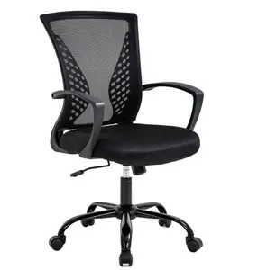 Ergonomic Office Chair with Lumbar Support Armrest Rolling Swivel Adjustable Chair Adults, Black