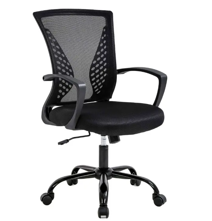 Ergonomic Office Chair with Lumbar Support Armrest Rolling Swivel Adjustable Chair Adults, Black