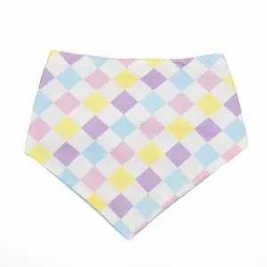 Spring Checkered Dog Bandana - Bright and Colorful