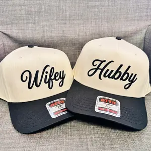 Hubby Wifey Matching Embroidered Caps, Wedding Anniversary Couple Gift, Gift For Him And Hers, Couple Hats