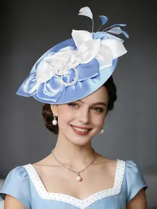 1pcs Fascinators Hats for Women Tea Party Derby Hats Flower Church Pillbox Hat for Cocktail Wedding Fashion Matching Hat