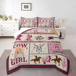 Feelyou Cowgirl Bedding Sets - Multi-Size, Travel-Friendly, Rustic Western Country Soft Comforter Set with Cowboy Print, Southwestern Bedroom Decor Essential