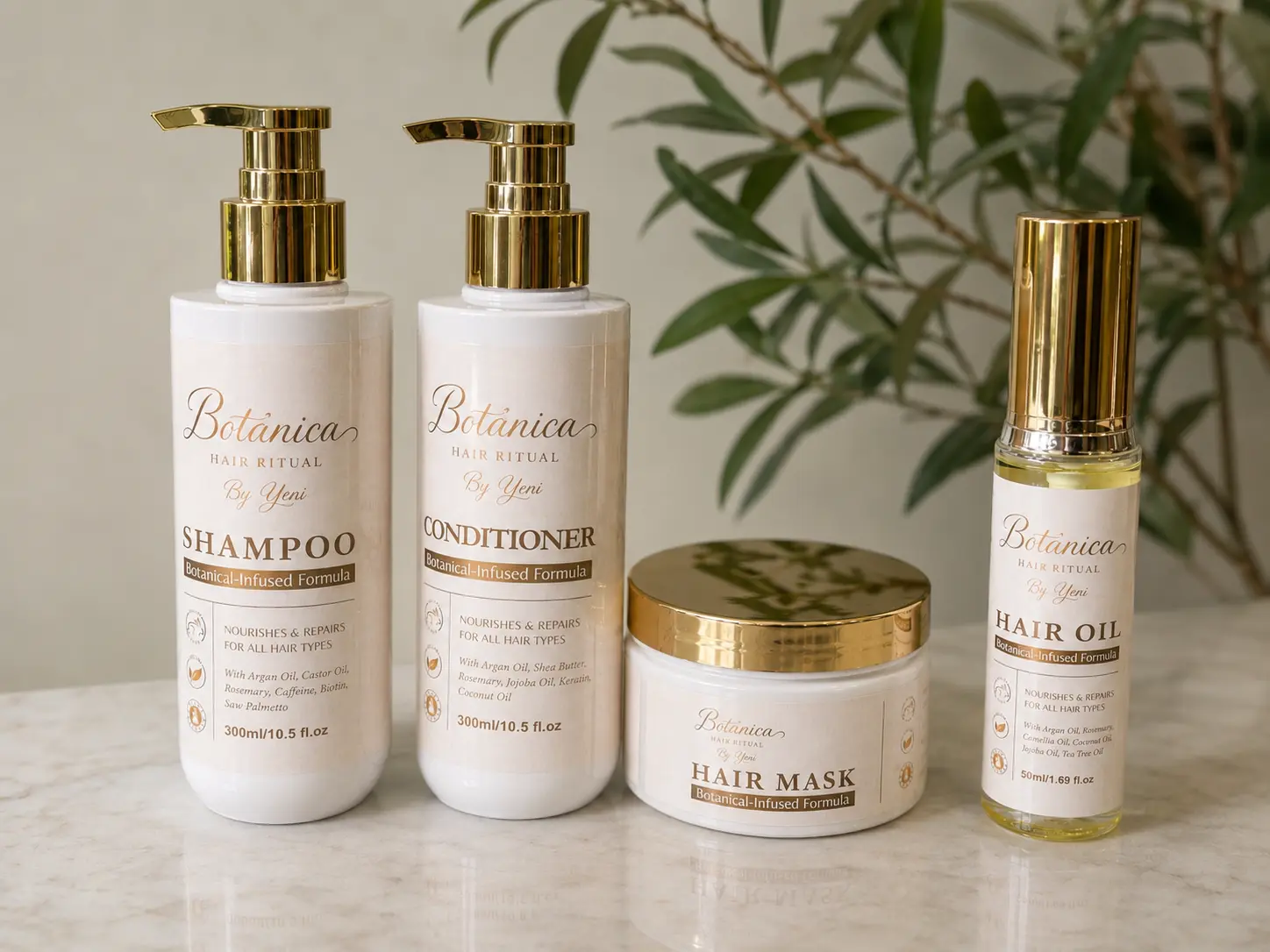 Botanica Repair & Hydration Dry Haircare Multi-Pack Kit - Unisex Sulfate-Free Argan Cleanser, Conditioner, Moisturizer with Botanical Extracts for Anti-Frizz, Softness Improvement