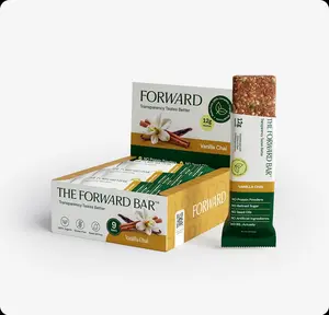 The Forward Bar Whole Food Protein Snack – Organic Clean Ingredient Bar with Seeds, Dates and Honey – 12g Protein, No Preservatives or Seed Oils – Vanilla Chai - 9 Pack