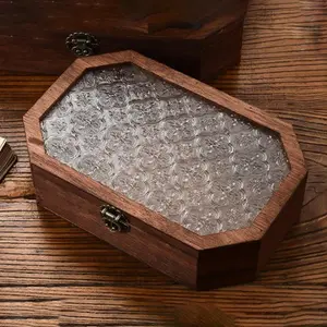 Wooden Jewelry Storage Box Retro Design Solid Wood Keepsake Boxes for Jewelry, Card, Peals, Rustic Memory Gift Box, Organiser, Home Jewelry Organizer