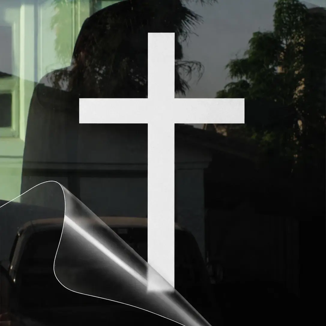 2-Pack Cross Decal Stickers, Premium For Cars & Windows, Perfect Religious Gift