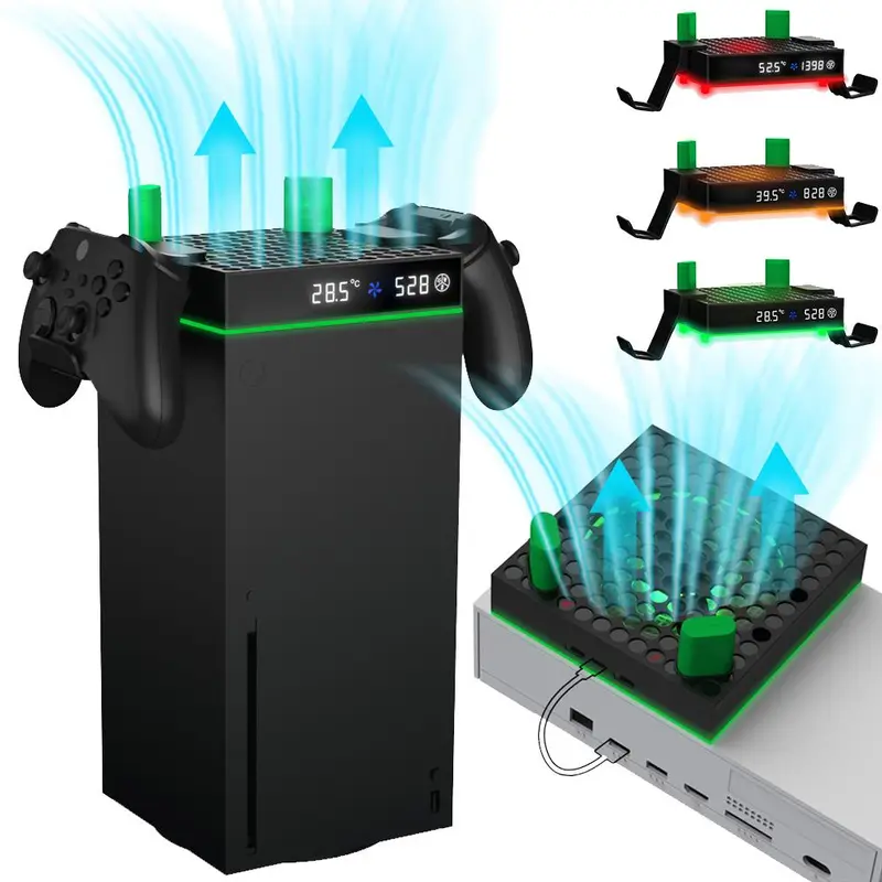 DOBE FOMIS ELECTRONICS Cooling Fan for Xbox Series X/S Console & Controller, Cooling Dock Charging Station with 2 x 2640mWh Rechargeable Battery, 3 Gear Speed Fan, Low Noise Cooling Cooling Products