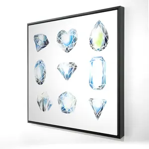 212 MAIN Artistic Geometric Crystal Pattern Framed Canvas Wall Art, 24x24 in. Ready-to-Hang Minimalist Home Decor for Bedroom, Decoration, Interior Themes
