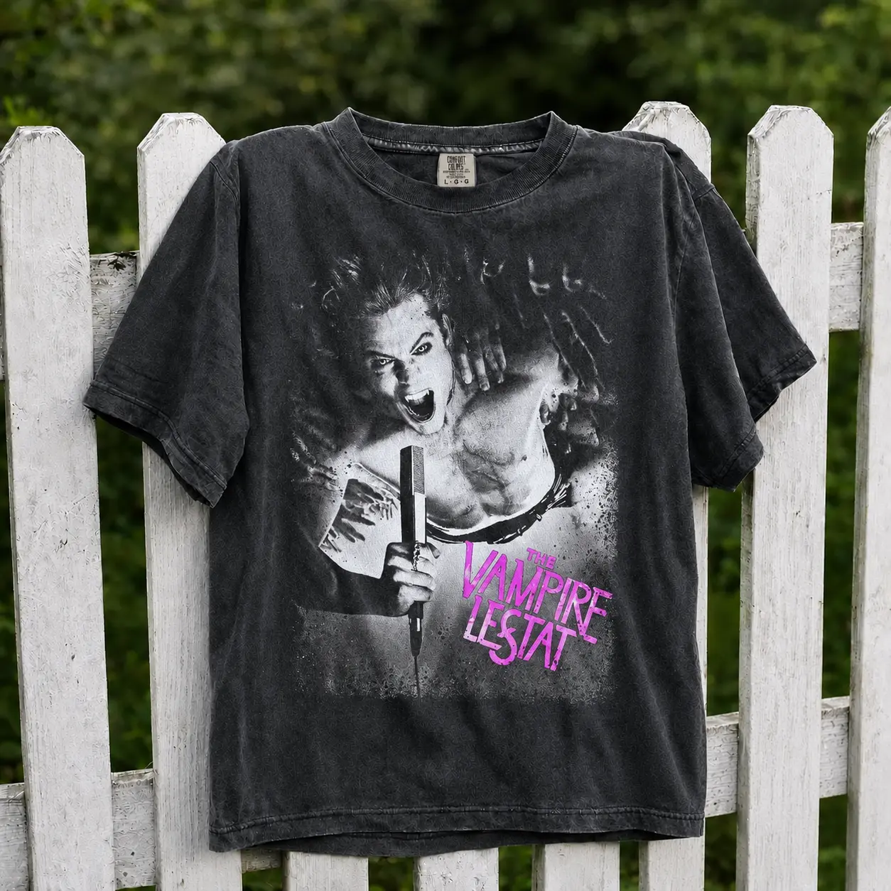Retro 90's Vampire Lestat Comfort Colors Shirt, Horror Band Gothic Vampire Graphic Fan Tee, Gift For Man & Woman T-Shirt