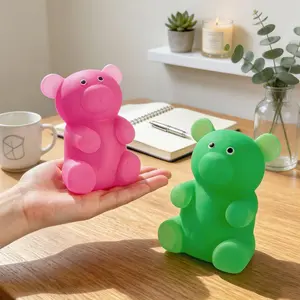 Simulation Gummy Bear Squishy Toy TPR Slow Rise Stress Relief Fidget ASMR Sensory Kawaii Desk Decor Home Office Party Gift TikTok Kids Adults Anxiety