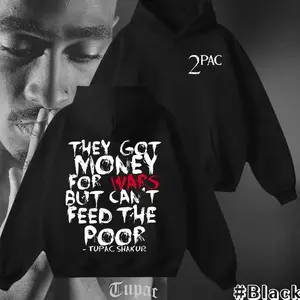 2Pac Rapper Hoodie, Tupac Sweatshirt, 90s Hip Hop Legend Graphic T-Shirt, Vintage Rap Style, West Coast Icon Streetwear Top ETE