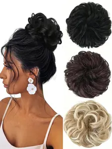 Elegant Floral Hair Bun Maker, Natural Voluminous Hair Style Tool, Increase Hair Volume, Back Clip, Hair Tie, Curly Wave Synthetic Hair, Synthetic Soft Hairpieces