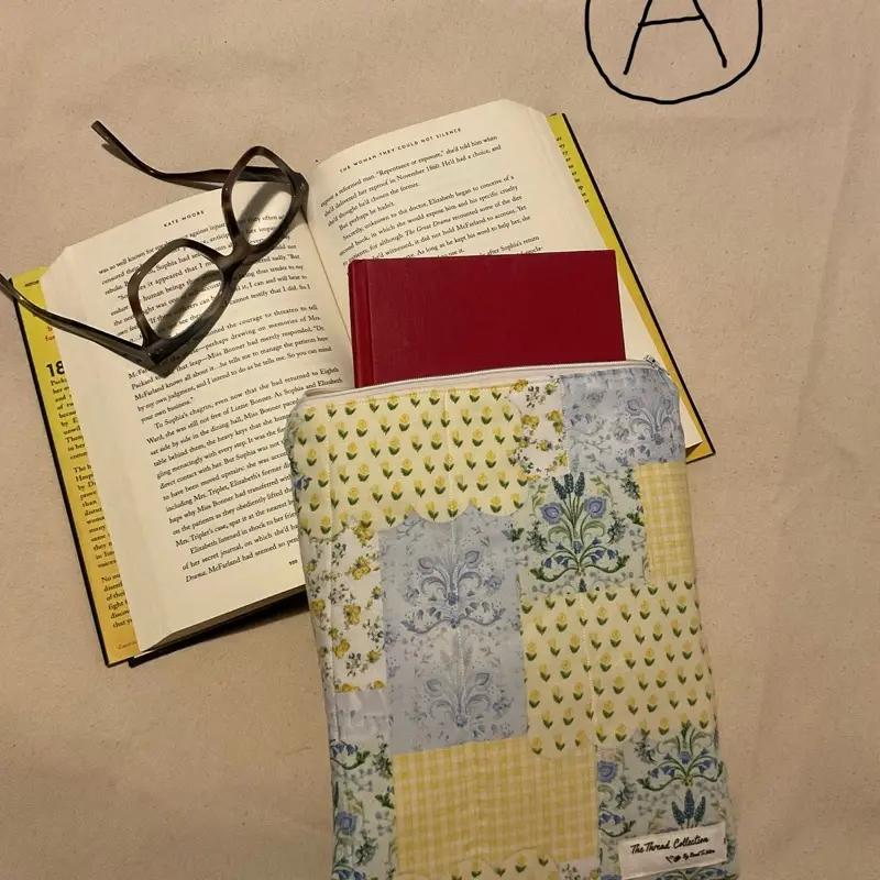 Quilted Chapter Keeper - Durable Book Organizer for Home Library, Protective Fabric Book Holder