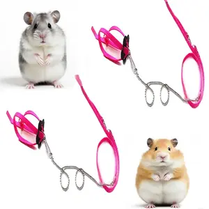 2 sets of adjustable hamster leash accessories, suitable for hamsters, young rabbits, guinea pigs, mice, and small rats, equipped with a leash clip, Bunny Harness And Leash