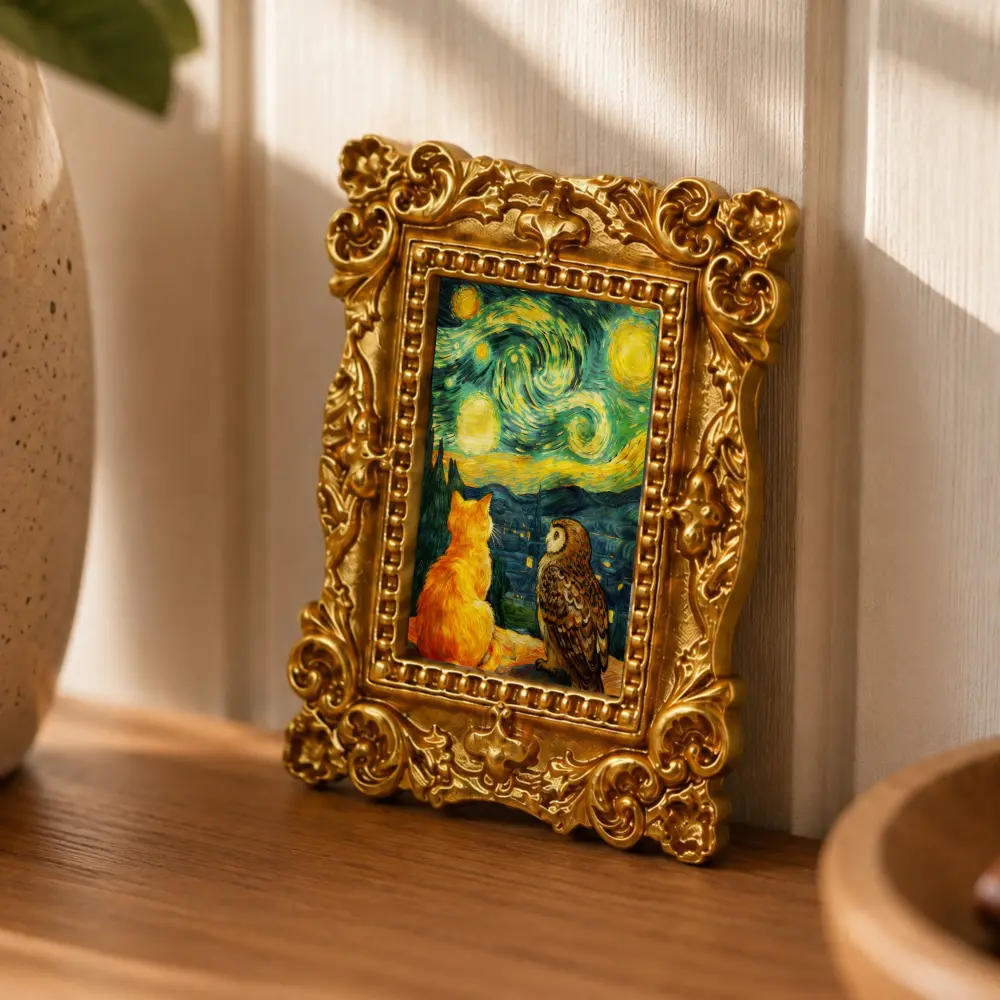 Wooden Refrigerator Magnet, Refrigerator Magnet Imitating The Famous Painting " with a Pearl Earring", Wooden Mini Decorative Painting, Funny Decorative Magnet, Household Magnetic Message Sticker