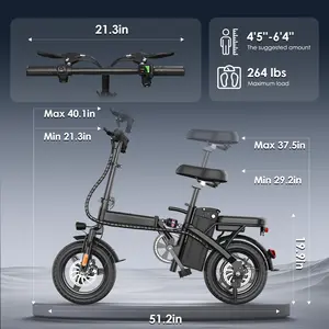 Must-Have Your Everyday Ride: Lightweight Foldable Electric Bike, e-bike for kids, teen, adults; 350W Motor, 20 MPH Top Speed, 10Ah battery