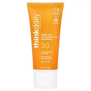 think Thinkdaily, Tinted Face Zinc Oxide Sunscreen, SPF 30, 2 fl oz (59 ml) think Thinkdaily, Tinted Face Zinc Oxide Sunscreen, SPF 30, 2 fl oz (59 ml)