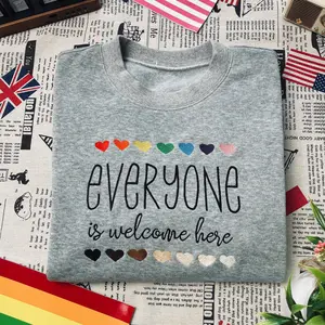 Everyone Is Welcome Here Embroiderry Shirt, Idaho Teacher Embroidery Sweatshirt Hoodie, Inclusion and Equality Tee, Black Lives Matter Apparel