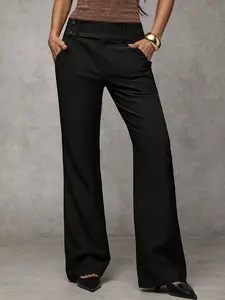 Elegant Long Pants for Women, Unique Waist Design, Versatile Everyday Casual Wear, Perfect for Daily Commute & Outdoor Activities