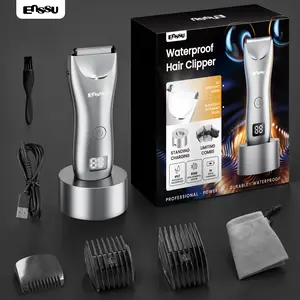 Enssu Electric Groin Hair Trimmer Comfort Makeup Products, Replaceable Waterproof Wet Dry Clippers for  Gift, Wireless Charging Body Skincare Trimmer