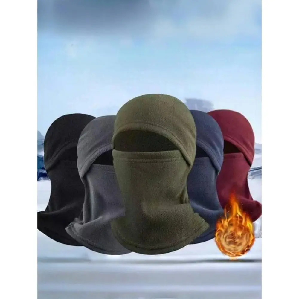 Unisex Fleece Face Mask - Loose Fit, Windproof Ski Cap, Hooded Neck Warmer with Integrated Neck Coverage - Motorcycle Outdoor Sports Use, Warmth for Winter, Wind Protection