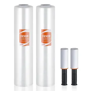 VEVOR Stretch Film, 15 inchesx 1000 feet, 4 Pack, 60 Gauge Industrial Strength Clear Durable Stretch Wrap Roll, Heavy Duty Shrink Film Stretch Wrap with Handles for Pallet Wrapping Shipping MovingVEVOR Super Brand Day