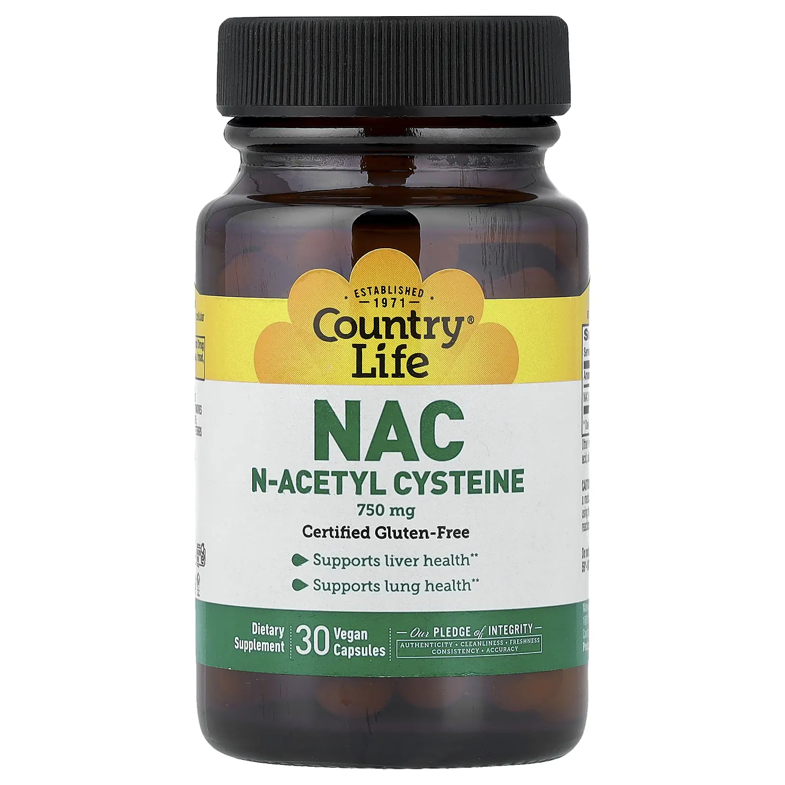 Country Life NAC, 750 mg, 30 Vegan Capsules