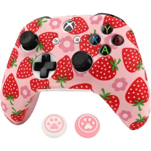 L-RDC007  Controller Skin for Xbox One, Anti-Slip Silicone Controller Cover Protector Case Compatible for Xbox 1 Wireless/Wired Gamepad Joystick with 2 Cute Thumb Grips Caps.