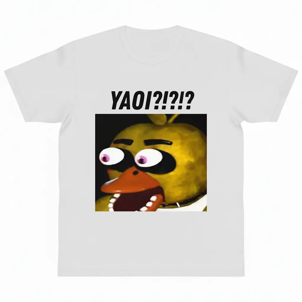 YAOI?!?!oversize cotton Funny Five Nights at Freddy's graphic tees fnaf men's shirt horror game fans Gift y2k Unisex fashion Casual Streetwear Top Trending