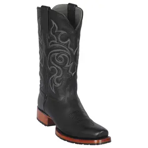 58T2705- Los Altos Boots Men's featuring a classic 7X toe and a durable rubber sole With Grisly Skin Black
