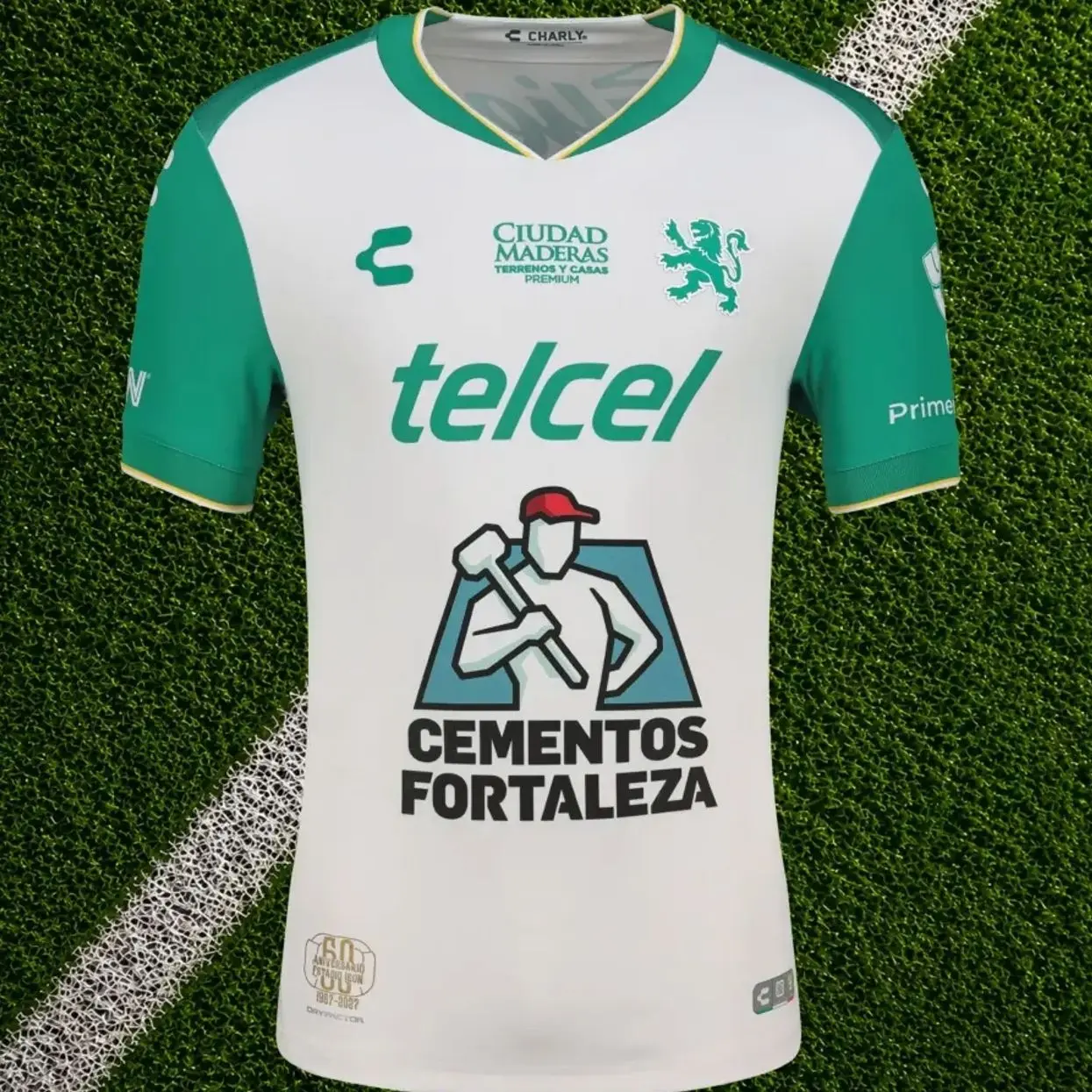 [FULL LOGO] - White Club Leon Away Soccer Shirt 26-27, Breathable Game Day Sports Top, Quick-Dry Short Sleeve Soccer Jersey for Liga MX Fan, Full Size S-5XL - Personalization upon request