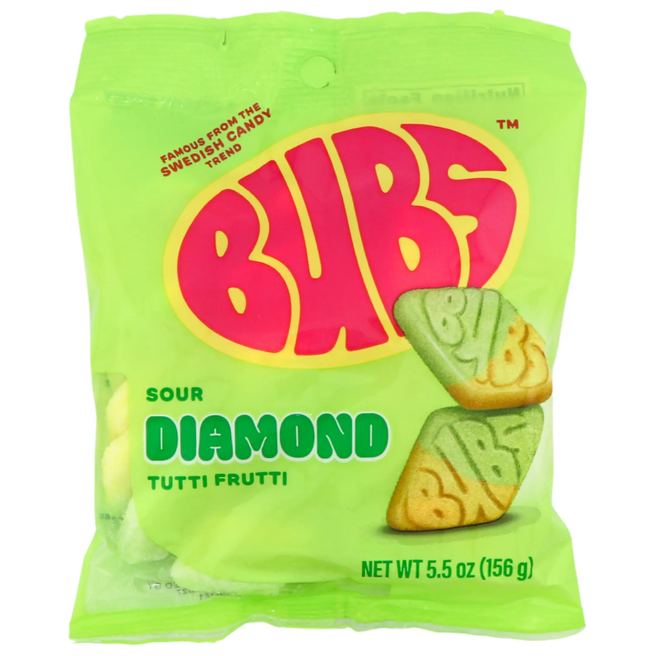 Bubs Sour Diamond Candy | Tutti Frutti Sour Foam Gummy | 5.5 oz bag