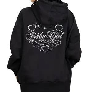 Baby Girl Chicano Clothing Lowrider Style Chicana Art Gangster Clothes Cholo Outfit Cotton Fabric Unisex Hoodie for Men and Women Long Sleeve Casual Streetwear 2611
