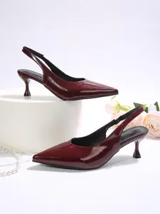 Women's Fashionable Solid Color Pointed Toe Slingback Pumps, Elegant Slip on High Heel Sandals, Dress Formal Shoes for Party, Daily Clothing Decor for Women & Girls