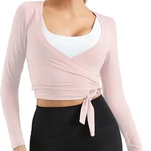 Women Tie Front Shrug Long Sleeve Bolero Cardigan Lightweight Casual Tops