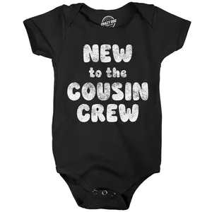 New To The Cousin Crew Baby Bodysuit Funny Sarcastic Family Reunion Jumper For Infants Funny Baby Onesies Funny Cousin Onesie Novelty Onesie Black -