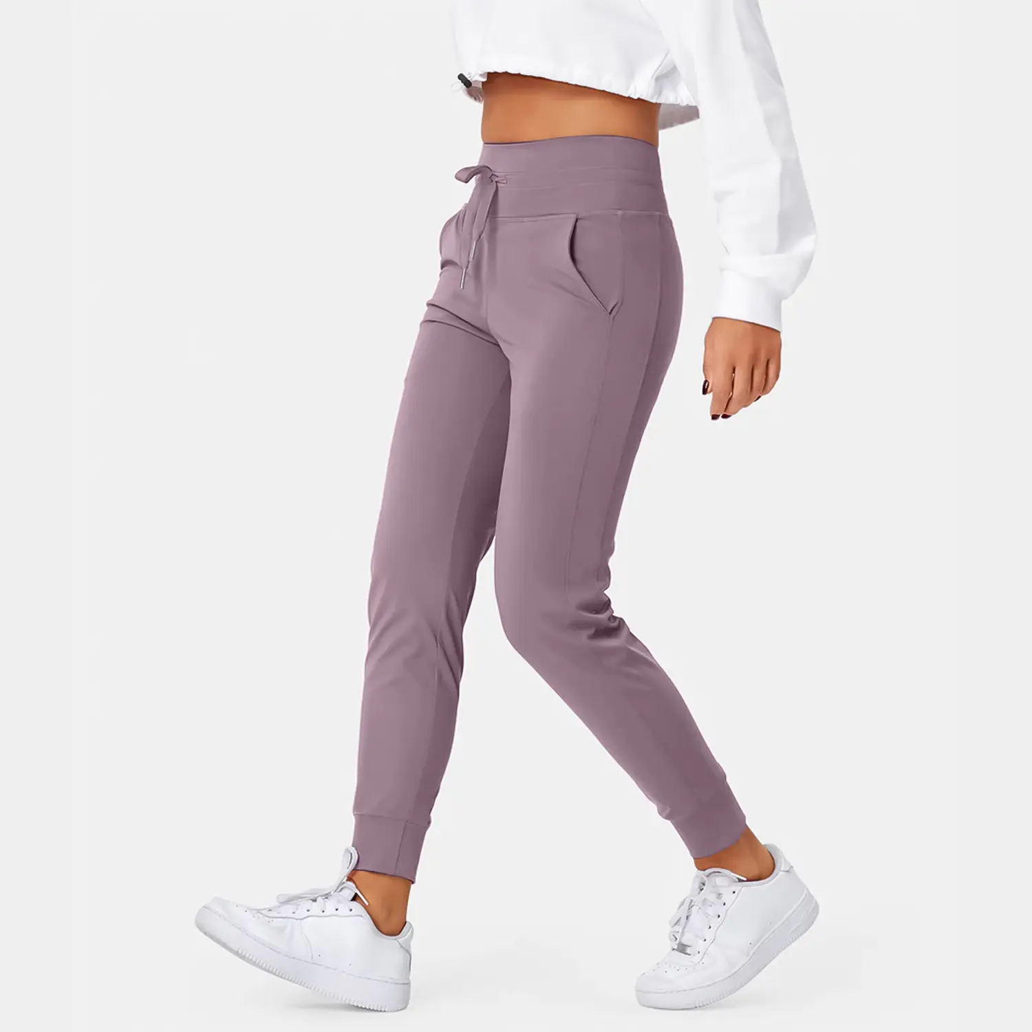 Halara Softlyzero Airy High Waisted Drawstring Side Pocket Plain Full Length Joggers Yoga Pants Activewear