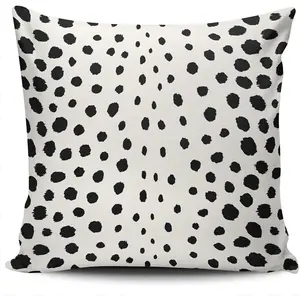Soft Cotton Blend Animal Print Cushion Cover - 22x22 in Square Throw Pillowcase, Reversible Double-Sided Black White Design, Hidden Zipper, Machine Washable, for Home Sofa Decor (Set of 1, Multi 01)