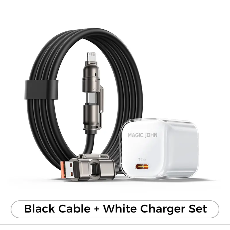 Black Cable+White Charger Set