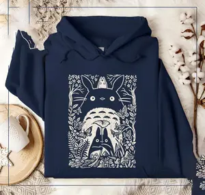 Vintage My Neighbor Totoro Sketch Studio Ghibli Anime Hoodie
