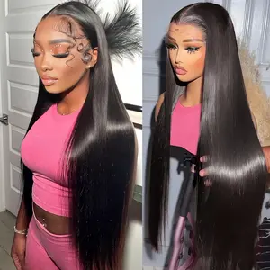 LEFGODY 13x6 HD Lace Front Wigs Straight Human Hair Wigs 180% Density Straight Lace Front Wigs Human Hair with Baby Hair Brazilian Virgin Human Hair Wigs for Women 28 Inch