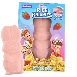 Frankford Rice Krispies Bunny Candy 1.6 oz – Crunchy Strawberry & Chocolate Easter Treat with Kellogg’s Cereal