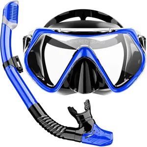Snorkeling Gear for Adults, Snorkel Mask Adult Dry Top Snorkel Set with Panoramic View Anti-Fog Scuba Diving Mask for Snorkeling Swimming Travel, Snorkeling Kit Diving Packages