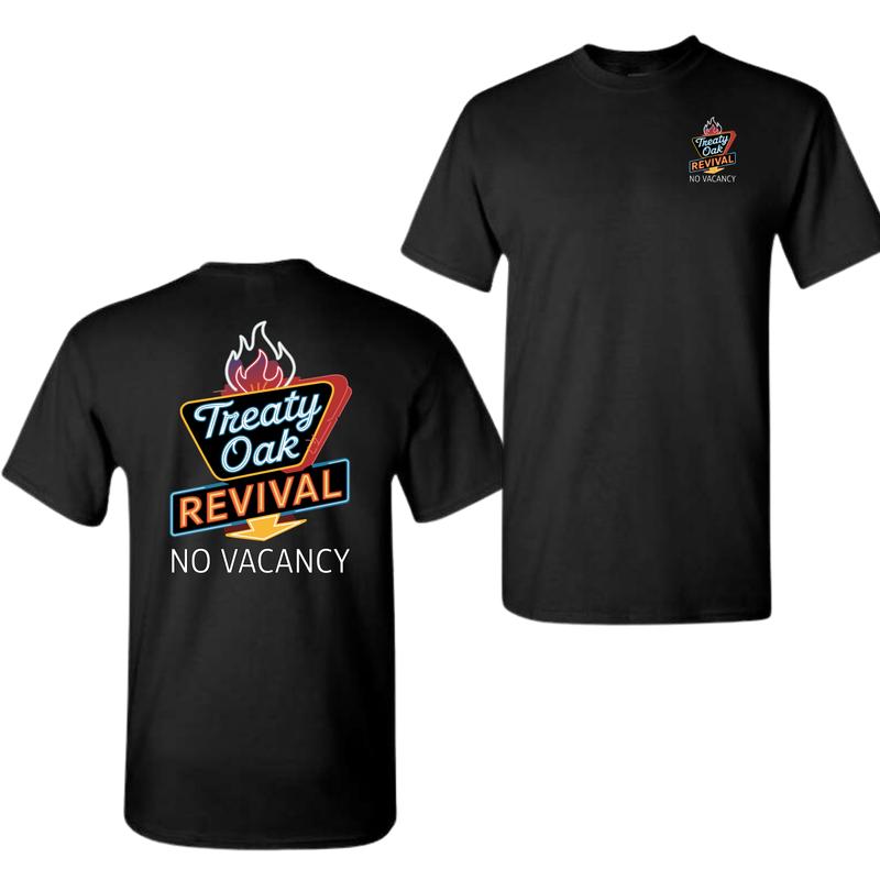 Treaty Oak Revival No Vacancy 100% Cotton T-Shirt, Trendy Unisex Graphic Tee, Xmas Funny Christmas Gift for Men for Women, Cool Band Merch, Retro Design Tee