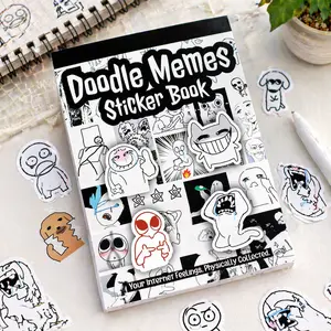 460PCS Hand Drawn Doodle Meme Stickers Colorful Water Resistant Vinyl Paper Stickers for Journals Scrapbooks Planners DIY Crafts Teens Kids Office Creative Stationery Perfect for Notebooks and Scrapbooking Projects
