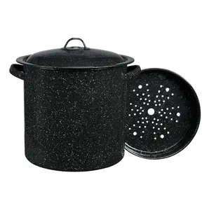 Enamel on Steel Multiuse Pot, Seafood / Tamale / Stock Pot includes steamer insert, 15.5-Quart