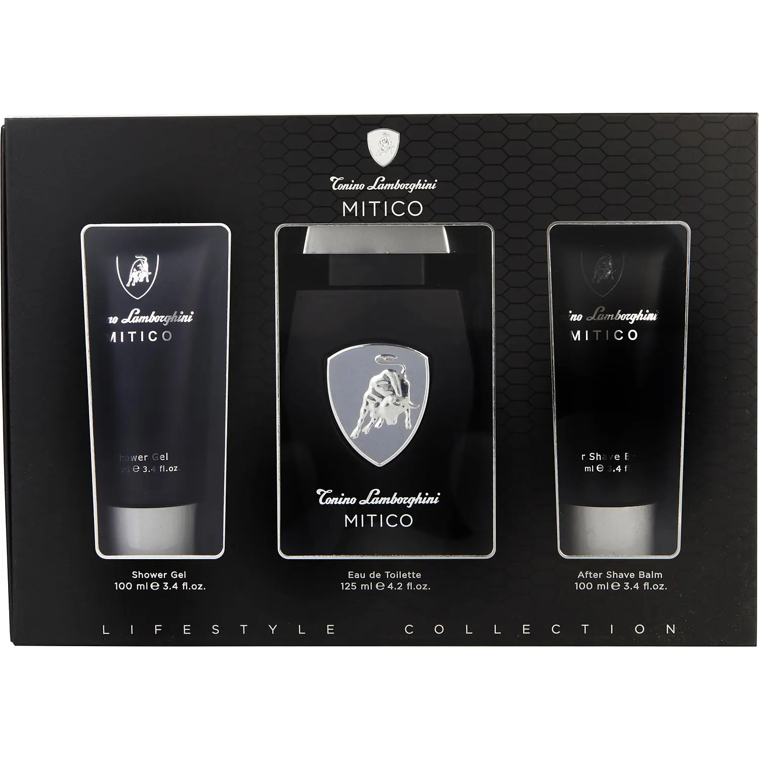 Lamborghini Mitico Set-Edt Spray 4.2 Oz & Aftershave Balm 3.4 Oz & Shower Gel 3.4 Oz For Men Lamborghini Mitico Set-Edt Spray 4.2 Oz & Aftershave Balm 3.4 Oz & Shower Gel 3.4 Oz For Men